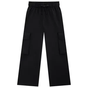 Black Wide Leg Knit Cargo Pant