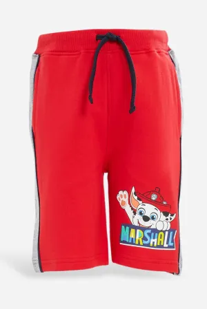 Boys Red Paw Patrol Print Short