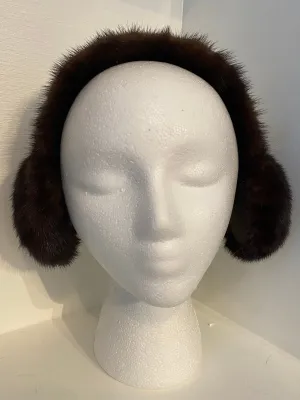 Brown Mink Earmuffs with Mink Fur Band