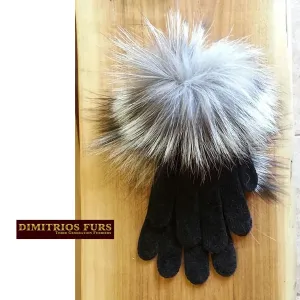 Fox Trimmed Chenille Gloves