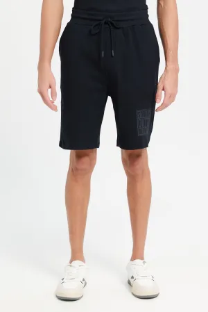 Men Black Printed Lounge Shorts