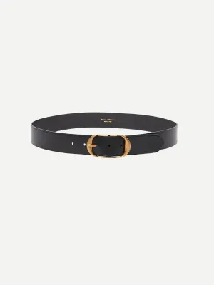 Nili Belt in Black W/ Brass Buckle