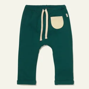 Recycled Cotton Baby Pant | Pine Green