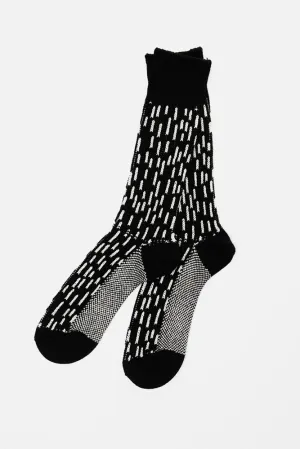 RoToTo Rain Drop Socks / Black Ivory