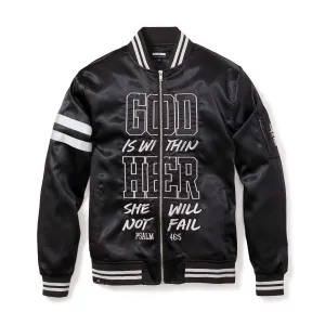 WITHIN HER - WOMEN'S BOMBER JACKET - BLACK